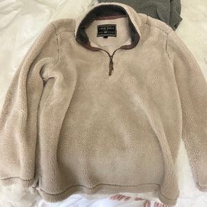 True Grit Suede Sherpa Quarter-Zip Pullover